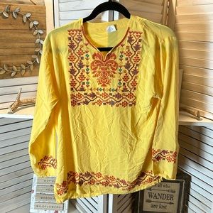 S. Th made in Egypt Embroidered Blouse Yellow